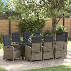 vidaXL Gartenmöbel-Set 9-tlg. Grau