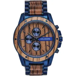 Holzkern Herren-Chronograph Quarz Gareth Zebrano