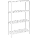 Songmics Badezimmerregal, aus Bambus 26 x 60 x 100 cm, weiß