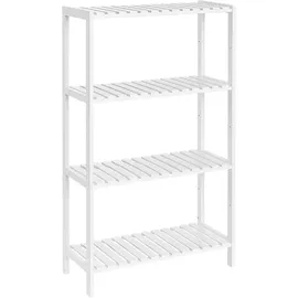 Songmics Badezimmerregal, aus Bambus 26 x 60 x 100 cm, weiß