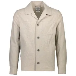 Langarmhemd LINDBERGH, Herren, Gr. XL, N-Gr, beige (dk sand mel), Obermaterial: 51% Polyester, 40% Wolle, 5% sonstige Fasern, 4% Elasthan, casual, regular fit, Langarm, Hemden, mit praktischer Brusttasche