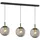 Fischer Leuchten Pendellampe 3-flg. E27 140 cm rund schwarz Glas rauchfarben