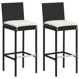vidaXL Garten-Barhocker mit Kissen 2 Stk.  Schwarz