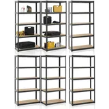 Juskys Lagerregal Metall 180 x 90 x 40 cm grau