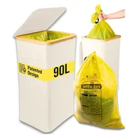 90L Mülleimer mit zusätzlichem Innenbeutel, Müllsackständer aus wasserabweisender Gewebe, beige - Deco Haus - Hellbraun