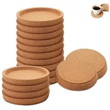 Kork Untersetzer, 10cm, Retro Korkuntersetzer, Absorbierende HitzebestäNdige Runde Kork-Untersetzer für die Meisten Tassen in Dem BüRo oder zu Hause, Tischoberflächenschutz (16 Stück)