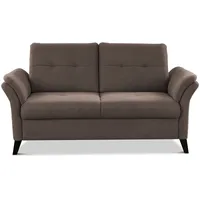 CAVADORE 2er Sofa Grönland / Skandinavische 2-Sitzer-Couch mit Federkern + Sitztiefenverstellung / 173 x 90 x 102 / Flachgewebe, Braun