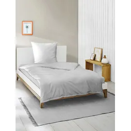 BIERBAUM Elegant uni Silber 135 x 200 cm + 80 x 80 cm