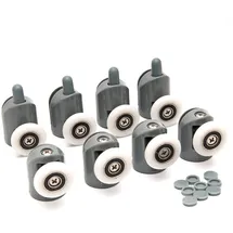 DTXLX Duschtürrolle Duschraumzubehör Hängendes Rad für Schiebetüroberteil und Botter-festes Einzelrad-Ersatzzubehör (8-teilig)