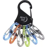 NITE IZE Schlüssel-Karabiner KLKP-01-R3 Schwarz, Türkis, Orange, Grau, Grün 1St.
