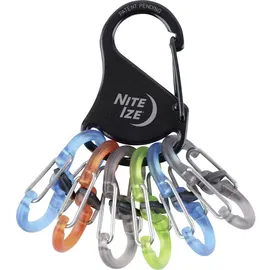 NITE IZE Schlüssel-Karabiner KLKP-01-R3 Schwarz, Türkis, Orange, Grau, Grün 1St.