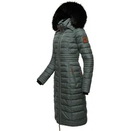 Navahoo Damen Wintermantel Warmer Steppmantel mit Kapuze Umay Stormy Blue Gr. M - M