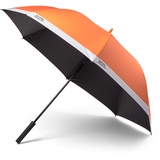Pantone PANTONE, Stockschirm, Regenschirm, hochwertig klassisches Design, 130 cm Durchmesser, wasserabweisend, Griff mit Soft-Touch, Orange 021C