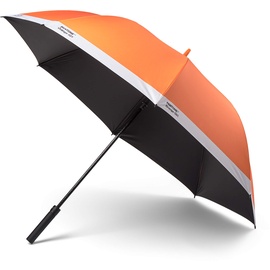 Pantone PANTONE, Stockschirm, Regenschirm, hochwertig klassisches Design, 130 cm Durchmesser, wasserabweisend, Griff mit Soft-Touch, Orange 021C
