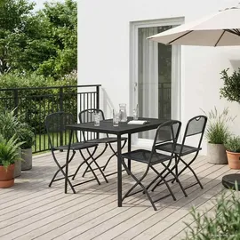 vidaXL Gartenmöbel Set 5-tlg. Grau