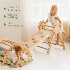 goodevas Klettergerüst 5-in-1 Montessori beige/grün