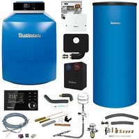 Buderus GB125 Logaplus Öl-Brennwert Heizungspaket K32 mit Regelung RC310, Mischermodul und Warmwasserspeicher SU 300, 30 kW