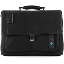 Piquadro P16 Expandable Computer Briefcase Chevron / Nero