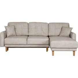 Home Affaire Ecksofa HOME AFFAIRE "TRIPLO optionale Schlafsofa mit Bettkasten, Maße B/T/H: 234/164/89 cm", beige (creme), B:234cm H:89cm T:164cm, 100% Polyester, Sofas, Ecksofa, L-Form wahlweise mit Bettfunktion - Liegefläche 132x210 cm