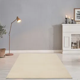 THEKO Wollteppich THEKO "Hadj Uni", beige (natur), B:60cm H:25mm L:90cm, Wolle, Teppiche, echter Berber Teppich, reine Wolle, meliert, handgeknüpft