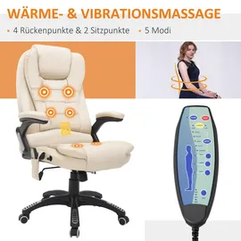 Homcom Massagesessel 62 x 121 x 68 cm Weiß drehbar mit Fernbedienung