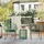 Outsunny Polyrattan Gartenmöbel Set, Outdoor Balkonmöbel für 2 Personen, 3-teilig Sitzgruppe mit 2 Stühle, Beistelltisch, Sitzkissen, wetterfest Gartenmöbel für Garten, Balkon, Grün Metall, Gartenmöbel-Sets