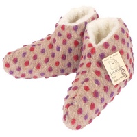 Licardo Hausschuhe Bettschuhe Wolle Noppen beige Hausschuh (1 Paar) für warme Füße, kuschelig beige 36/37