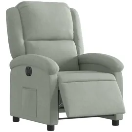 vidaXL Relaxsessel Elektrisch Samt 144,5 x 82 x 0 cm Hellgrau mit Liegeposition