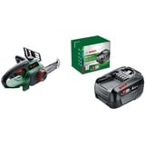 Bosch Akku Kettensäge Universalchain 18 (ohne Akku, 18 Volt System, im Karton) & Bosch Akku Pack PBA 18V 4.0Ah W-C (18 Volt System, 4.0Ah Batterie Akku, im Karton)