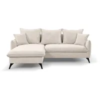 WERK2 Ecksofa »Modica L-Form«, Minimalistisches Ecksofa mit Schlaffunktion & Bettkasten, beige