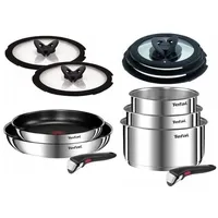TEFAL INGENIO EMOTION Set mit 12 Elementen 2 Pfannen + 3 Töpfe + 5 Glasdecke NEW