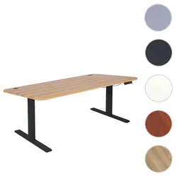 Schreibtisch HWC-D40, Computertisch, elektrisch h√∂henverstellbar 160x80cm 53kg MVG ~ Eiche-Dekor, schwarz