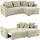 luma-home schönes für dein zuhause Ecksofa mit Schlaffunktion und Bettkasten 236/160/81 cm, Ottomane beidseitig montierbar, Cord Grau / 15201 - Beige