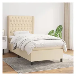 vidaXL Boxspringbett 90 x 200 cm Creme
