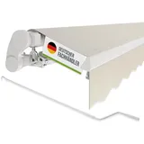 empasa manuelle Gelenkarmmarkise Markise 'Start' Sonnenmarkise Sonnenschutz mit weißem Aluminium Rahmen, komplett vormontiert, Farbe:Elfenbein, Größe:4 x 2.5 m