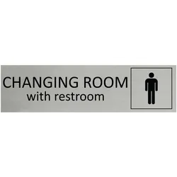 CombiCraft Aluminium Türschild Men's Changing Room With Restroom 165x45mm mit 3M-Tape