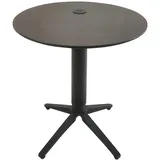 Beistelltisch HAAG, höhenverstellbar, Ø 48 cm - Rostfarben - Schwarz - Keramik - Metallgestell