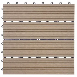Mendler WPC Bodenfliese Rhone teak 30 x 30 cm 11 St.