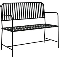 VidaXL Gartenbank Schwarz Metall Standard Langlebig Gartenbank