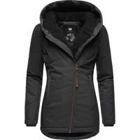 Ragwear Winterjacke Gordon Sportliche wasserdichte Outdoorjacke mit Kapuze schwarz M (38)