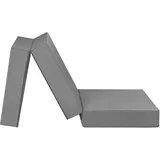 Badenia Trendline faltbare Polyester Gästematratze XXL, Komforthöhe von 15cm, 196 x 65 x 15,5 cm Liegefläche, Plüsch, Öko-Tex zertifiziert, hellgrau, produziert nach deutschem Qualitätsstandard