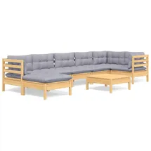 vidaXL Garten-Lounge-Set 8-tlg. grau Kiefer