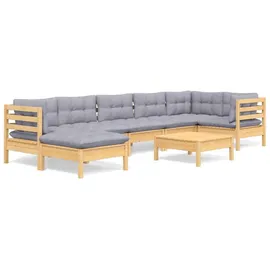 vidaXL Garten-Lounge-Set 8-tlg. grau Kiefer