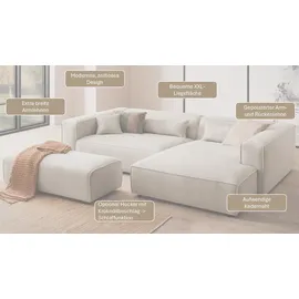 LeGer Home by Lena Gercke Eckcouch Cord 2-Sitzer Grau
