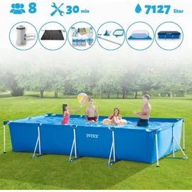 Intex Pool mit rechteckigem Rahmen 450 x 220 x 84 cm mit Zubehör – 2827397 Blau No Size