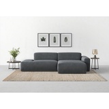 TRENDMANUFAKTUR Ecksofa Braga, mit hochwertigem Kaltschaum, L-Form, in Cord erhältlich, 2 Teile, modernes Sofa, Couch mit hohem Sitzkomfort, 275/72/160 cm (B/H/T) grau