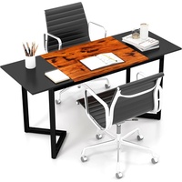 KOMFOTTEU Computertisch Schreibtisch, mit gespleißter Tischplatte und Kopfhörerhaken schwarz