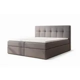 A&J MöbelLand Boxspringbett 120 x 200 cm H2 Grau