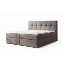 A&J MöbelLand Boxspringbett 120 x 200 cm H2 Grau