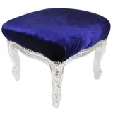 Casa Padrino Fußhocker Barock Samt 38 x 34 x 38 cm Royalblau/Silber